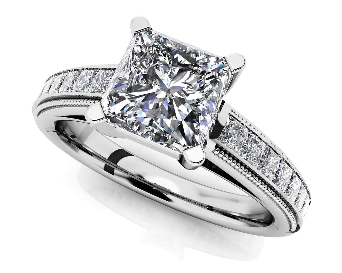 Princess Bride Engagement Ring Lab-Grown Diamond  with 2.42 ct. (2.00 ct. center diamond)