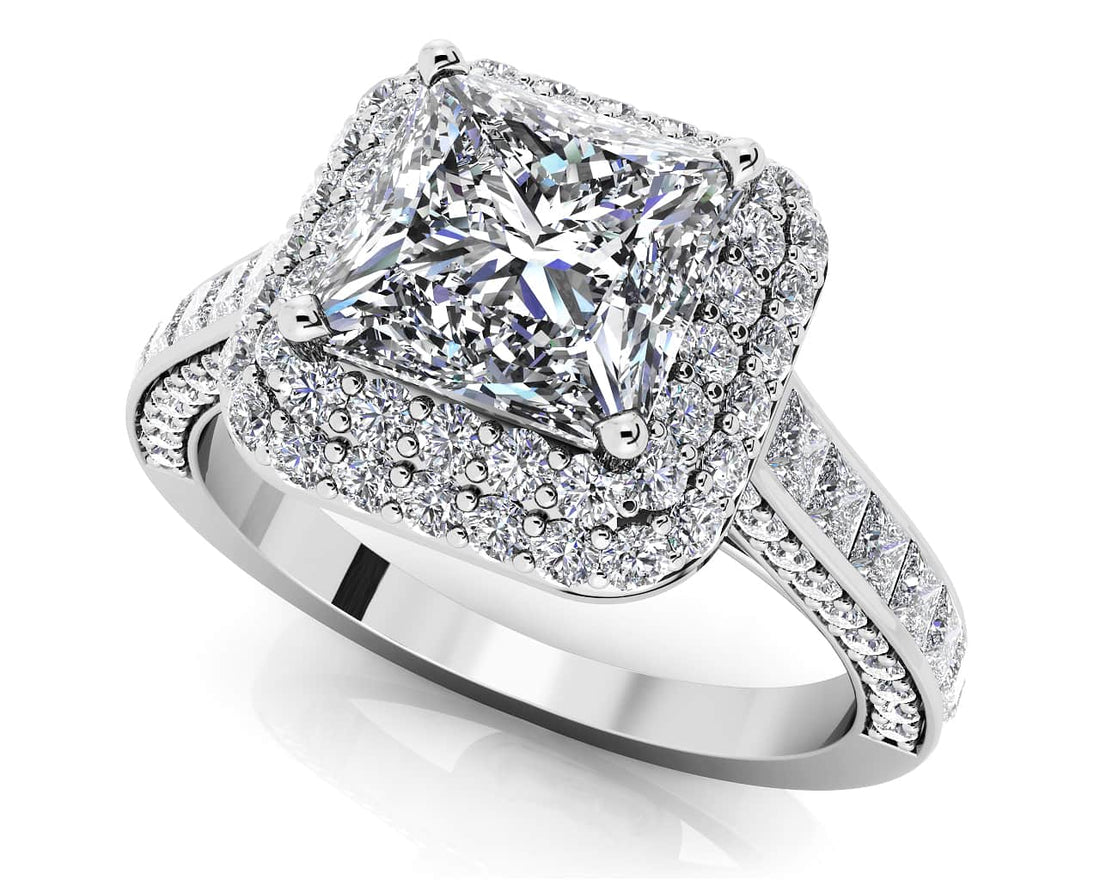 Princess Cut Diamond Double Frame Engagement Ring Lab-Grown Diamond  with 1.60 ct. (0.50 ct. center diamond)