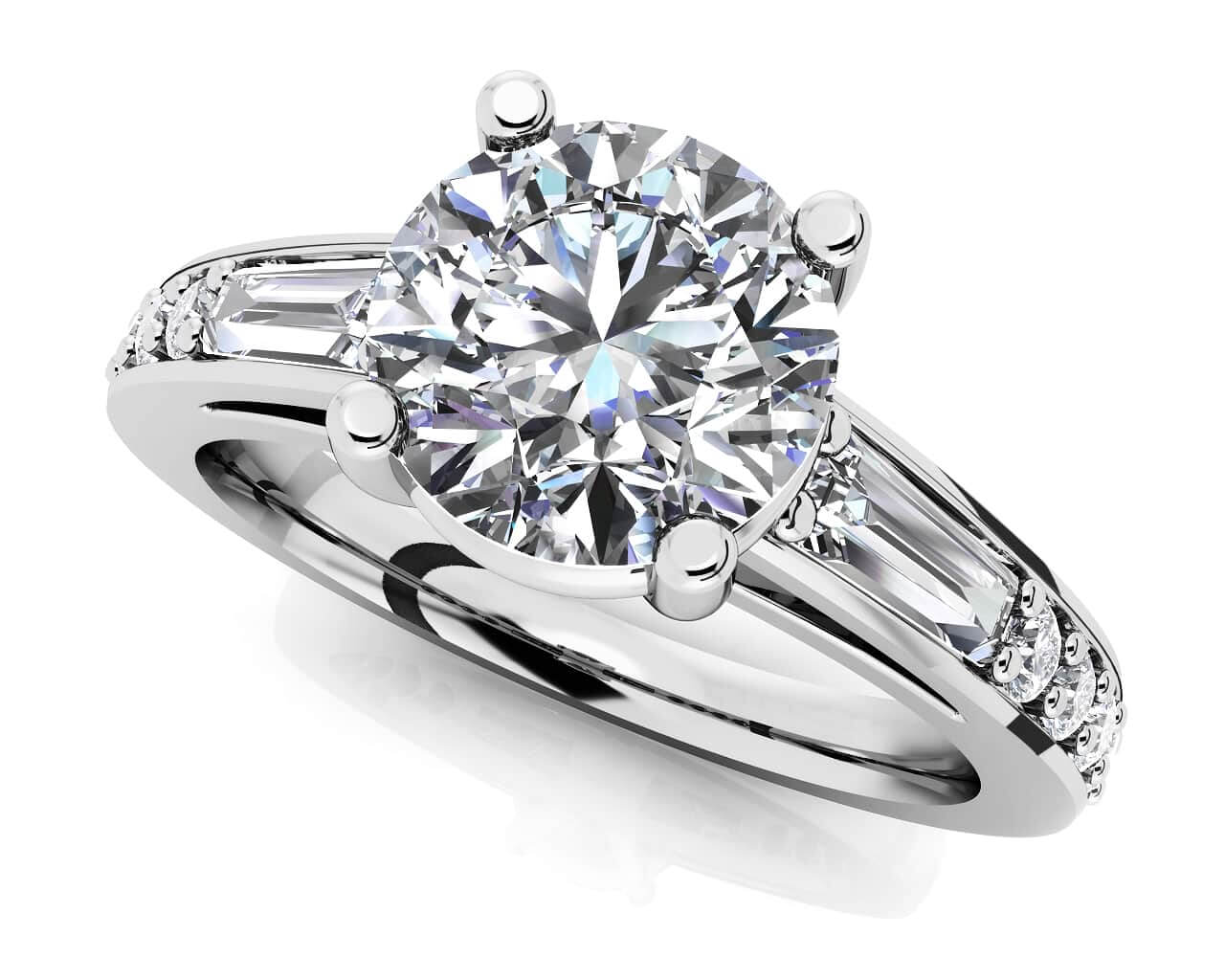 Alluring Diamond Engagement Ring Lab-Grown Diamond  with 2.56 ct. (2.00 ct. center diamond)