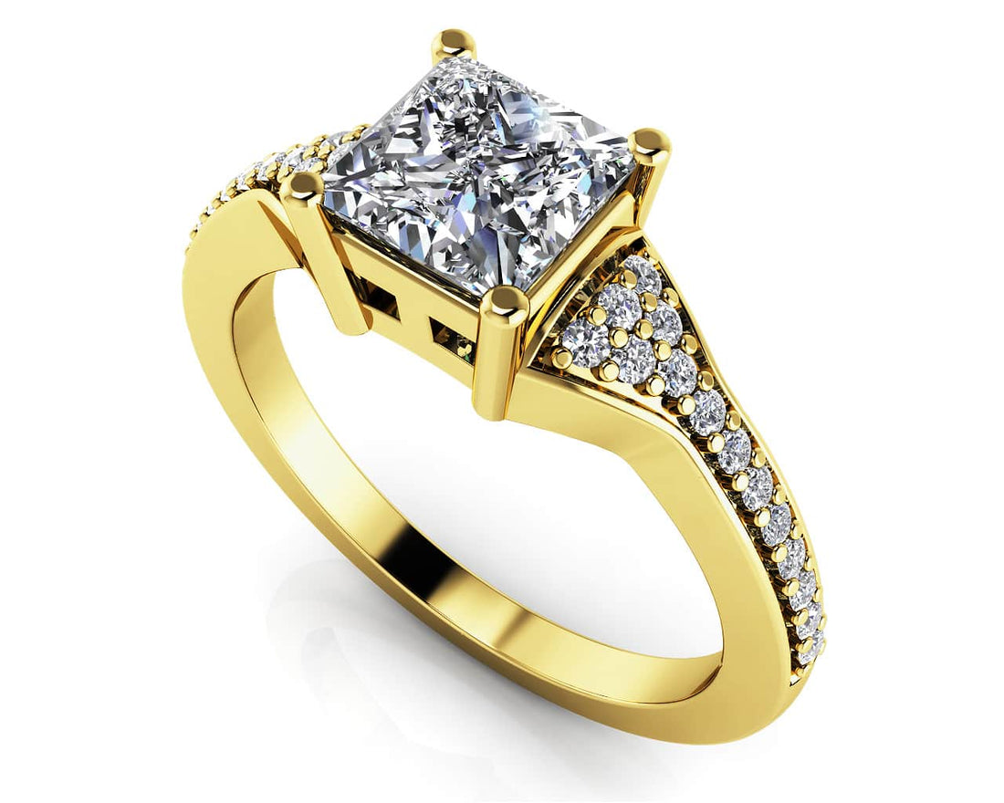 Mesmerizing Princess Engagement Ring Lab-Grown Diamond  with 2.14 ct. (2.00 ct. center diamond)