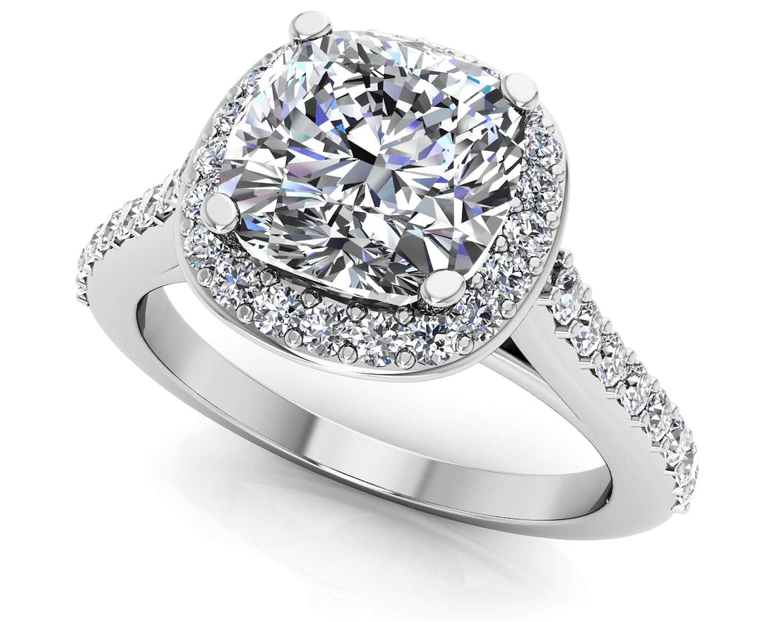 Classic Love Cushion Cut Engagement Ring Lab-Grown Diamond  with 1.44 ct. (1.00 ct. center diamond)