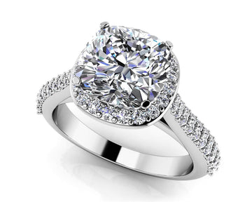 Love Story Cushion Cut Engagement Ring Lab-Grown Diamond  with 1.86 ct. (1.25 ct. center diamond)