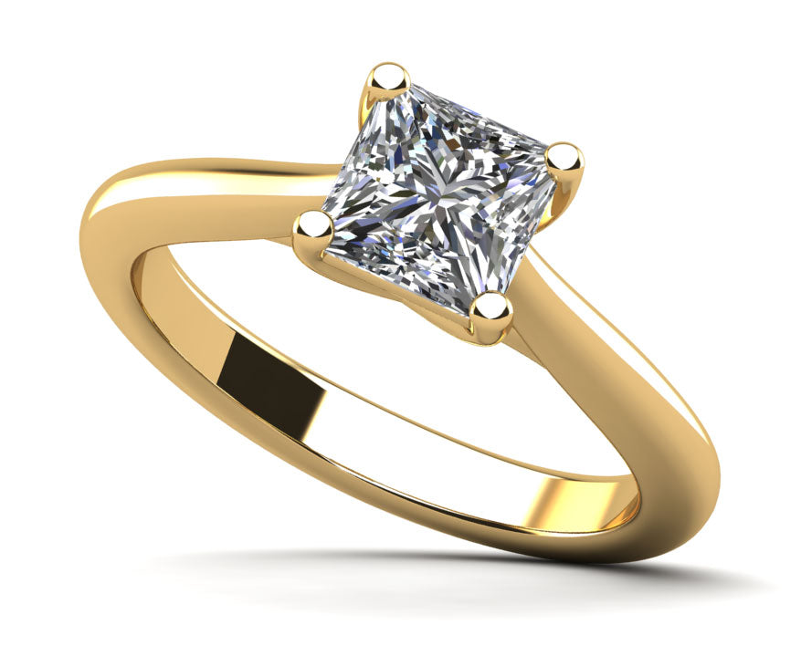 Pure Princess Diamond Solitaire Engagement Ring Lab-Grown Diamond  with 0.50 ct.(finished) 4.5mm