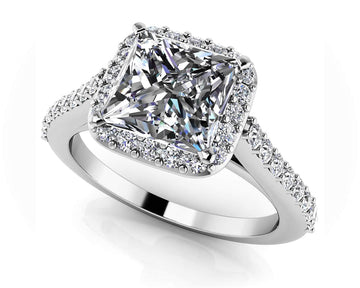 Sweet Romance Square Frame Engagement Ring Lab-Grown Diamond  with 1.98 ct. (1.50 ct. center diamond)