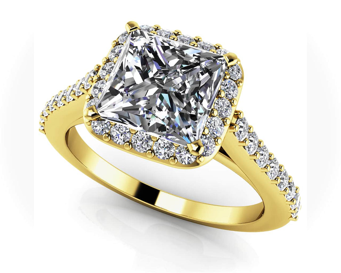 Sweet Romance Square Frame Engagement Ring Lab-Grown Diamond  with 1.42 ct. (1.00 ct. center diamond)