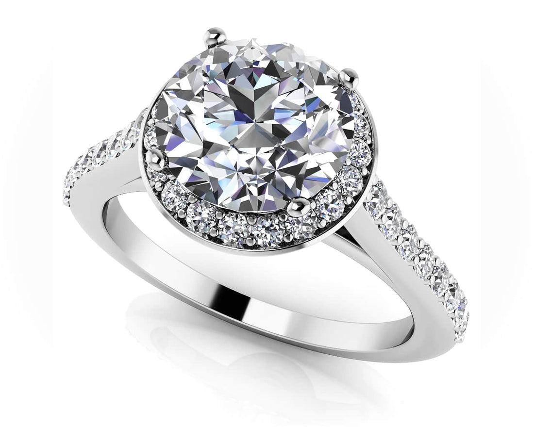 Heavenly Halo Engagement Ring Lab-Grown Diamond  with 1.96 ct. (1.50 ct. center diamond)