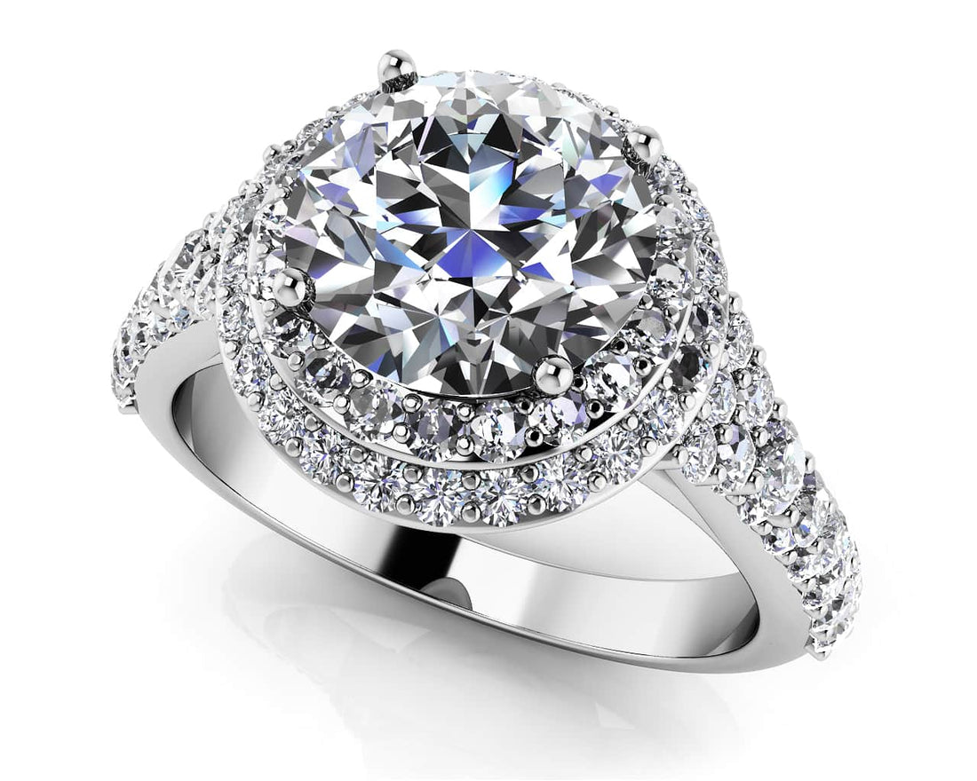 Fancy Double Halo Engagement Ring Lab-Grown Diamond  with 1.92 ct. (1.25 ct. center diamond)