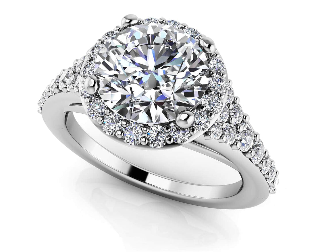 Fancy Single Halo Engagement Ring In Lab-Grown Diamond  with 1.78 ct. (1.25 ct. center diamond)