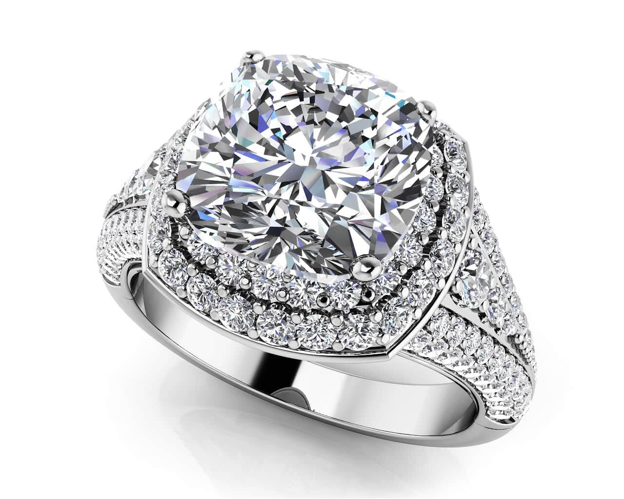 Lasting Legacy Cushion Cut Stone Shape Engagement Ring Lab-Grown Diamond  with 1.42 ct. (0.50 ct. center diamond)