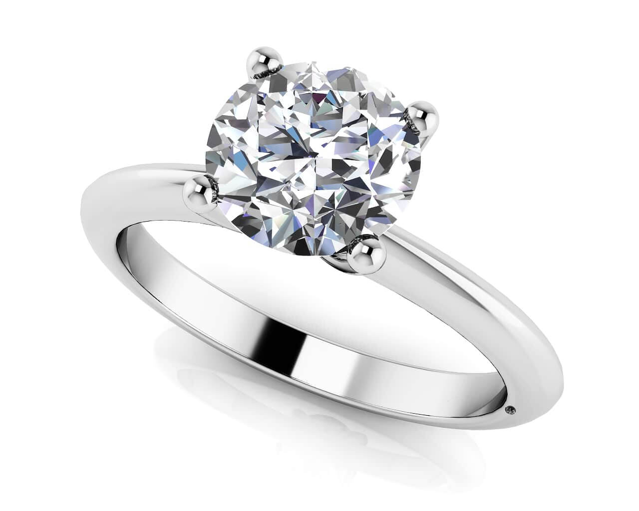 Four Prong Timeless Round Solitaire Ring Lab-Grown Diamond  with 0.25 ct.(finished) 4mm