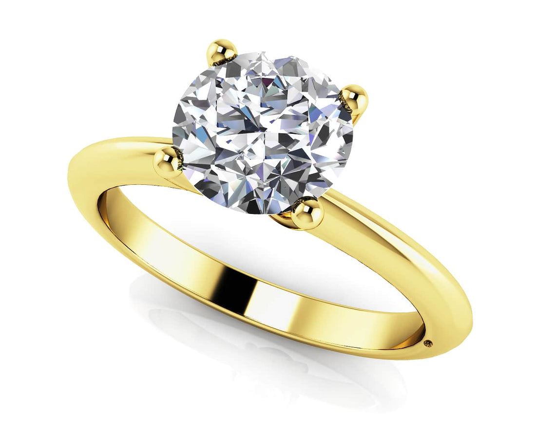 Four Prong Timeless Round Solitaire Ring Lab-Grown Diamond  with 1.25 ct.(finished) 7mm