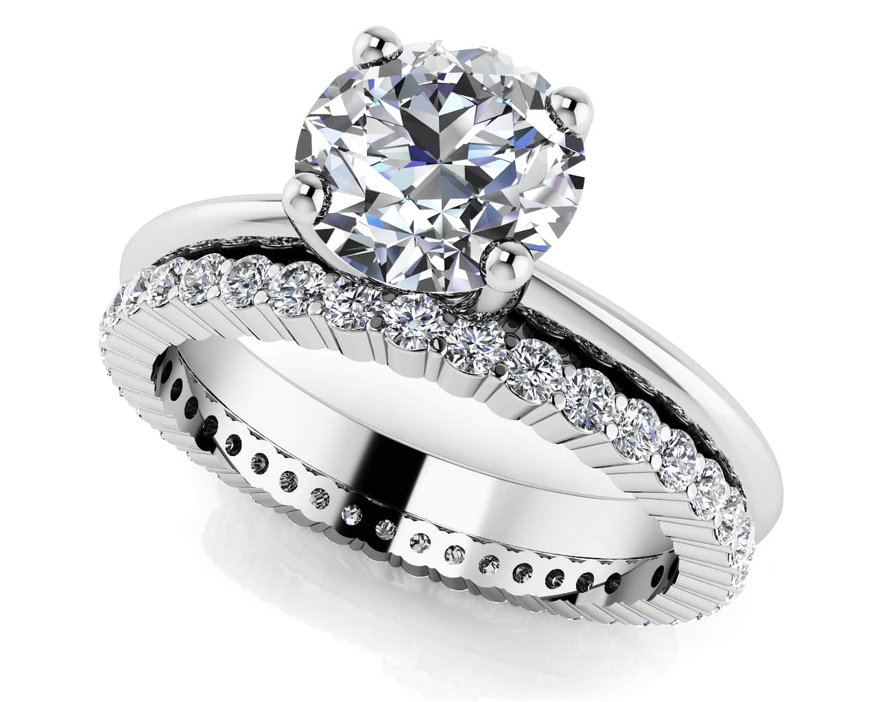 Eternal Light Round Solitaire Bridal Set Lab-Grown Diamond  with 0.77 ct. (0.25 ct. center diamond)