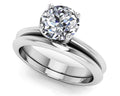 Four Prong Timeless Solitaire Diamond Bridal Set Lab-Grown Diamond  with 0.25 ct.(finished) 4mm