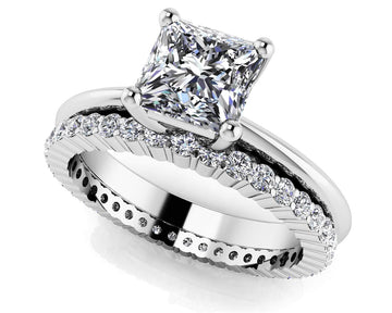 Eternal Light Princess Solitaire Bridal Set Lab-Grown Diamond  with 2.52 ct. (2.00 ct. center diamond)