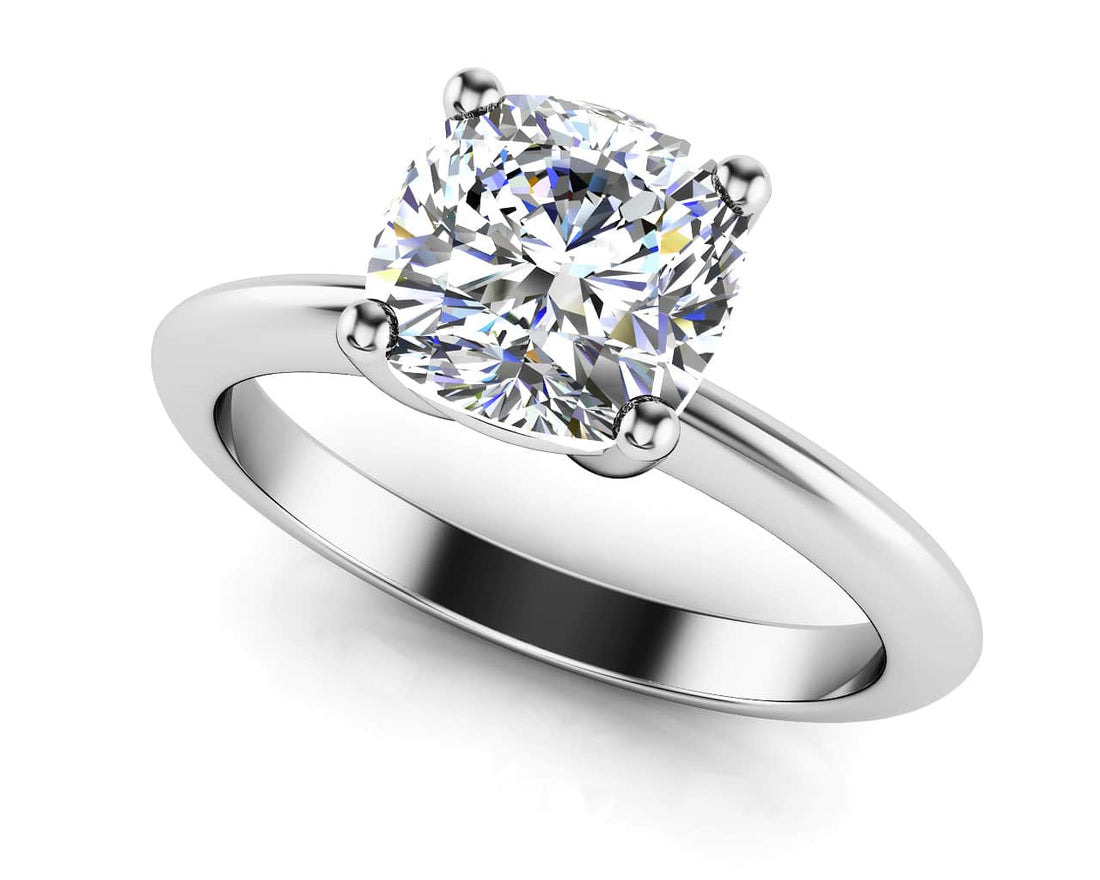 Captivating Cushion Cut Solitaire Engagement Ring Lab-Grown Diamond  with 0.50 ct.(finished) 4.5mm