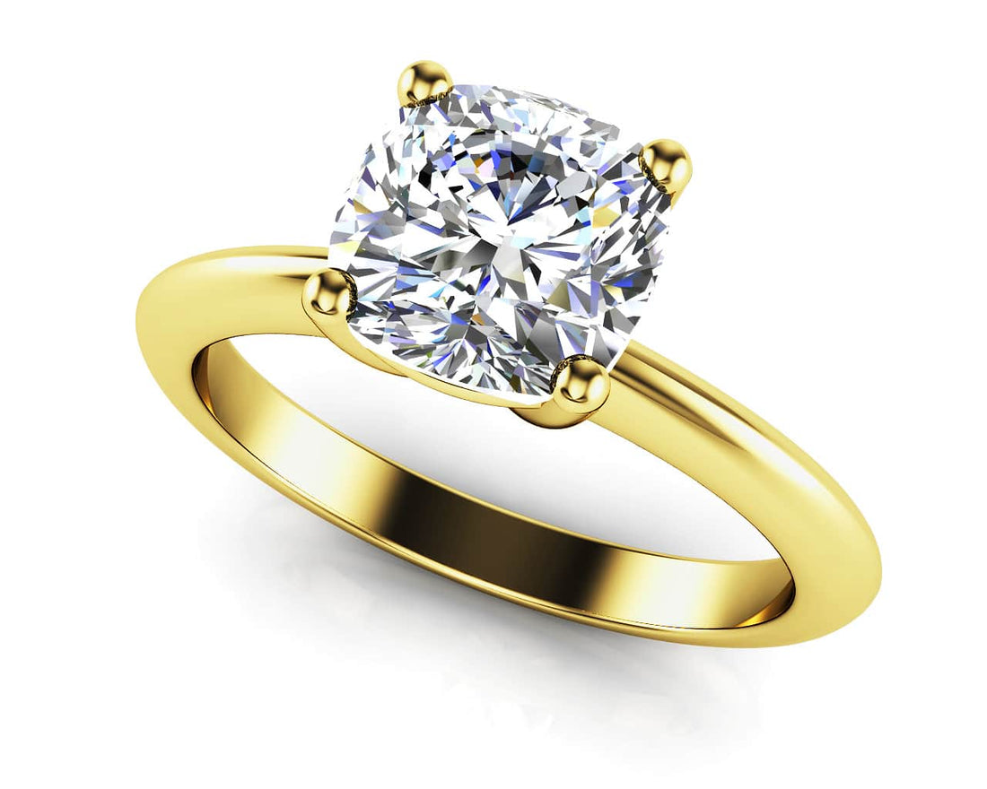 Captivating Cushion Cut Solitaire Engagement Ring Lab-Grown Diamond  with 0.50 ct.(finished) 4.5mm