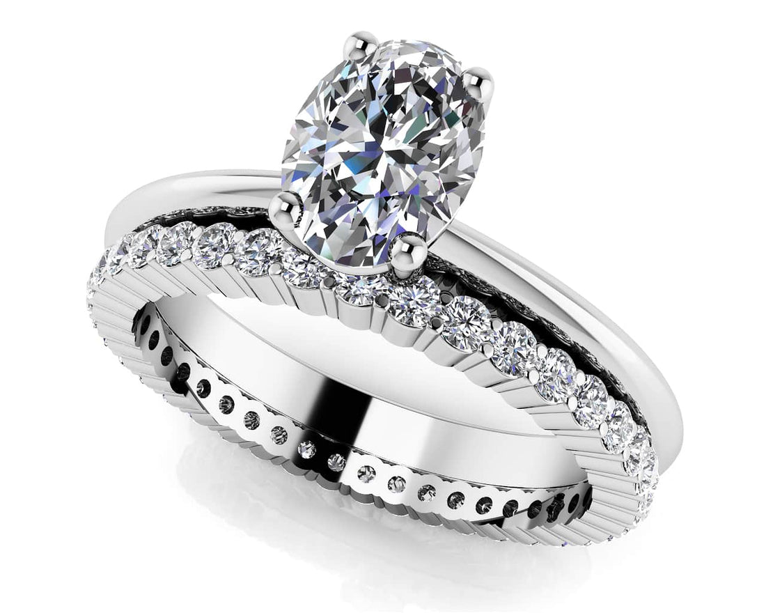 Eternal Light Oval Solitaire Bridal Set Lab-Grown Diamond  with 1.12 ct. (0.60 ct. center diamond)