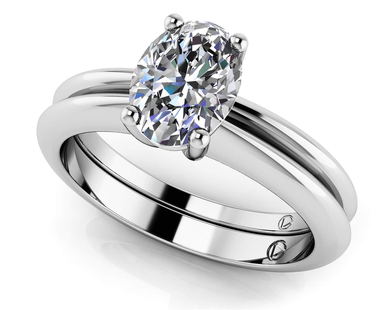 Love With No Limits Oval Solitaire Bridal Set Lab-Grown Diamond  with 1.00 ct.(finished) 7x5mm