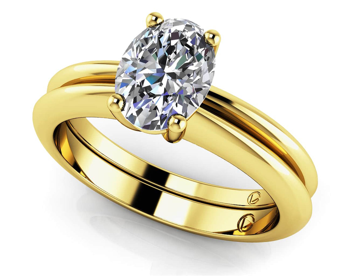 Love With No Limits Oval Solitaire Bridal Set Lab-Grown Diamond  with 0.60 ct.(finished) 6x4mm