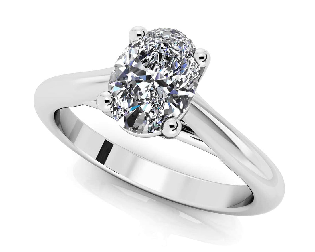 Oval Solitaire Diamond Engagement Ring Lab-Grown Diamond  with 0.60 ct.(finished) 6x4mm