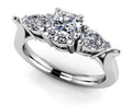 Fancy Triple Stone Diamond Ring Lab-Grown Diamond  with 2.10 ct. (1.50 ct. center diamond)