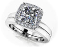 Perfect Halo Princess Square Frame Bridal Set Lab-Grown Diamond  with 1.65 ct. (1.50 ct. center diamond)