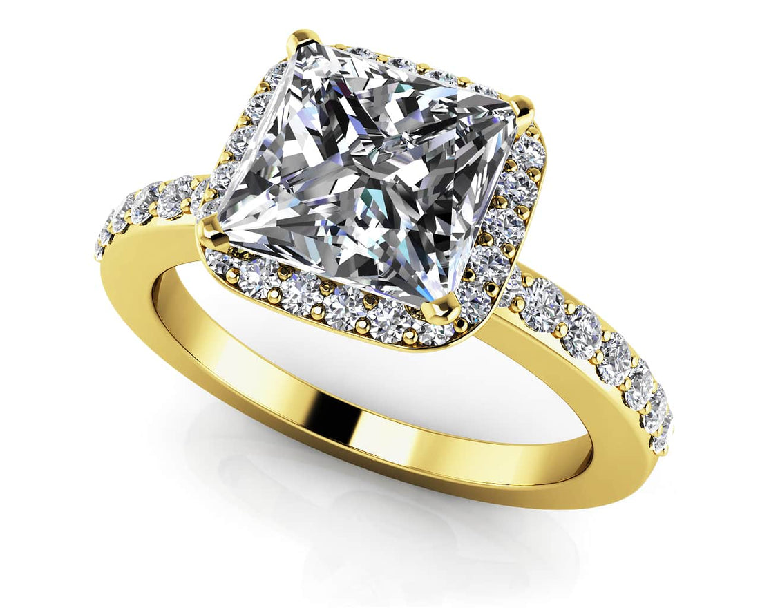 Forever Love Princess Cut Halo Engagement Ring Lab-Grown Diamond  with 2.38 ct. (2.00 ct. center diamond)