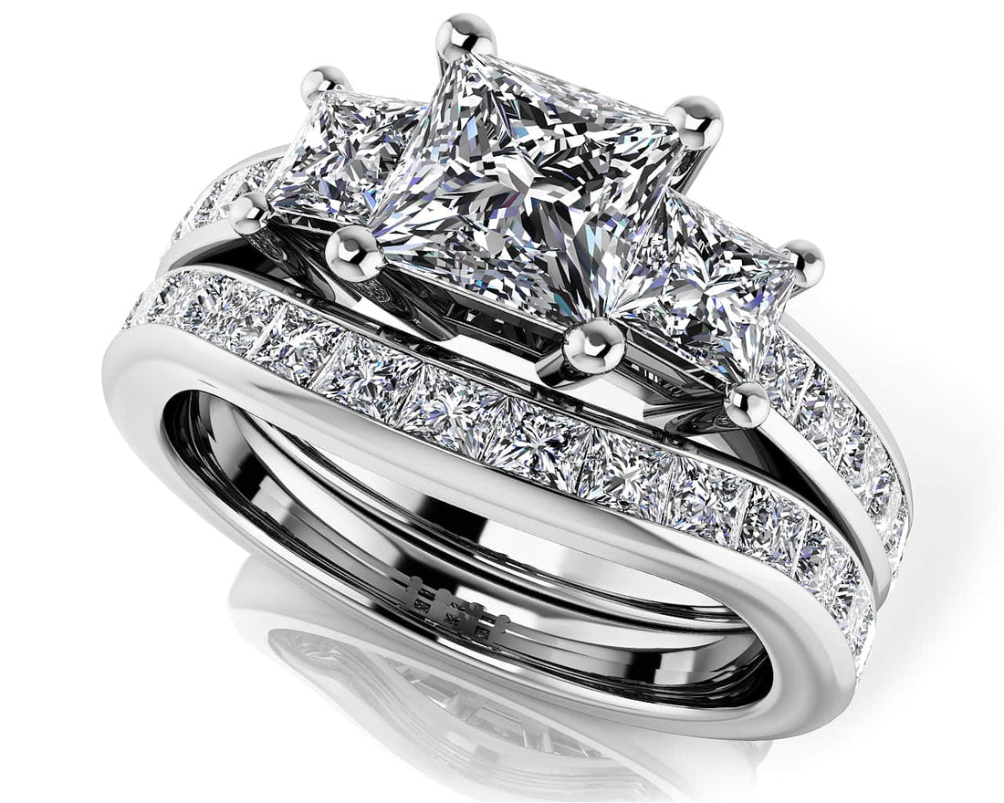 Forever Dreaming Princess Cut Bridal Set Lab-Grown Diamond  with 2.58 ct. (1.00 ct. center diamond)