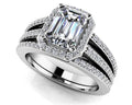 Split Shank Emerald Cut Wedding Set Lab-Grown Diamond  with 1.54 ct. (1.00 ct. center diamond)