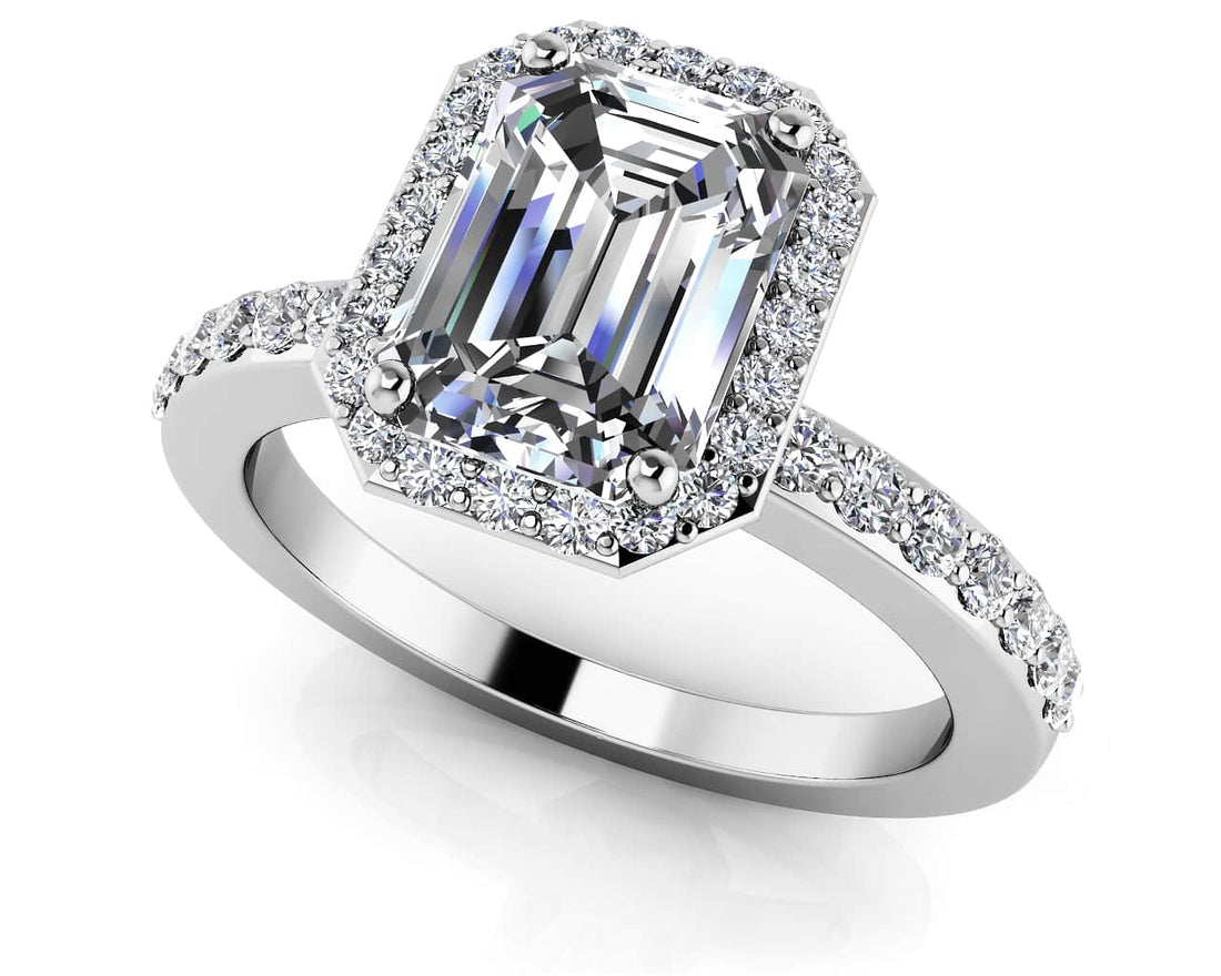 Magical Emerald Cut Diamond Engagement Ring Lab-Grown Diamond  with 1.85 ct. (1.50 ct. center diamond)