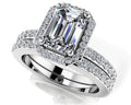 Elegant Grace Emerald Cut Bridal Set Lab-Grown Diamond  with 1.28 ct. (0.70 ct. center diamond)