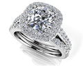 Brilliant Sparkle Wedding Set Lab-Grown Diamond  with 2.48 ct. (1.50 ct. center diamond)