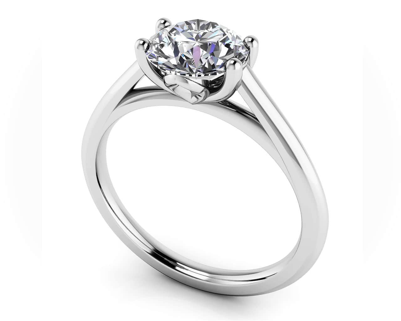 Modern Classic Round Diamond Wedding Ring Lab-Grown Diamond  with 0.50 ct. (0.50 ct. center diamond)