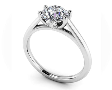 Modern Classic Round Diamond Wedding Ring Lab-Grown Diamond  with 1.00 ct. (1.00 ct. center diamond)