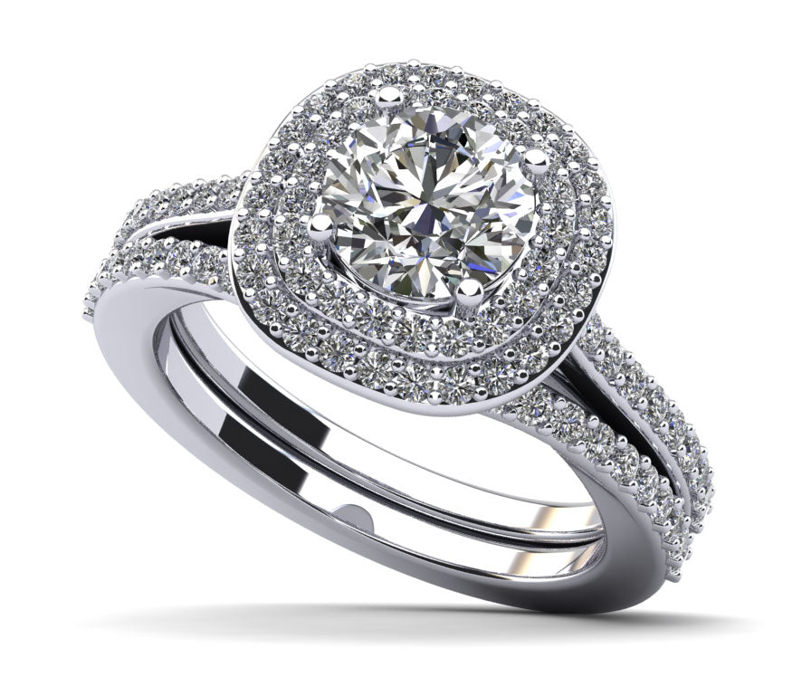 Effervescent Diamond Bridal Set Lab-Grown Diamond  with 0.92 ct. (0.35 ct. center diamond)