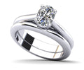 Elegant Oval Solitaire Bridal Set Lab-Grown Diamond  with 0.60 ct.(finished) 6x4mm