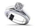 Elegant Round Solitaire Bridal Set Lab-Grown Diamond  with 0.50 ct.(finished) 4.5x4.5mm