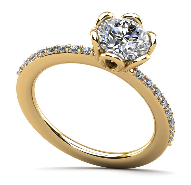 Floral Fancy Diamond Engagement Ring Lab-Grown Diamond  with 2.21 ct. (2.00 ct. center diamond)