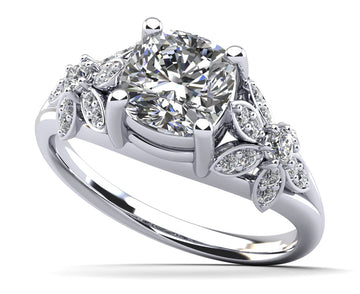 Flower Diamond Engagement Ring Lab-Grown Diamond  with 1.75 ct. (1.50 ct. center diamond)