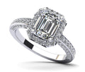 Emerald Cut Halo Diamond Engagement Ring Lab-Grown Diamond  with 2.09 ct. (1.50 ct. center diamond)