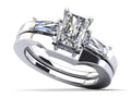 3 Stone Baguette Cut Diamond Bridal Set Lab-Grown Diamond  with 2.14 ct. (1.50 ct. center diamond)