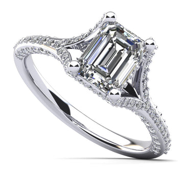 Emerald Cut Brilliance Diamond Engagement Ring Lab-Grown Diamond  with 2.33 ct. (1.50 ct. center diamond)