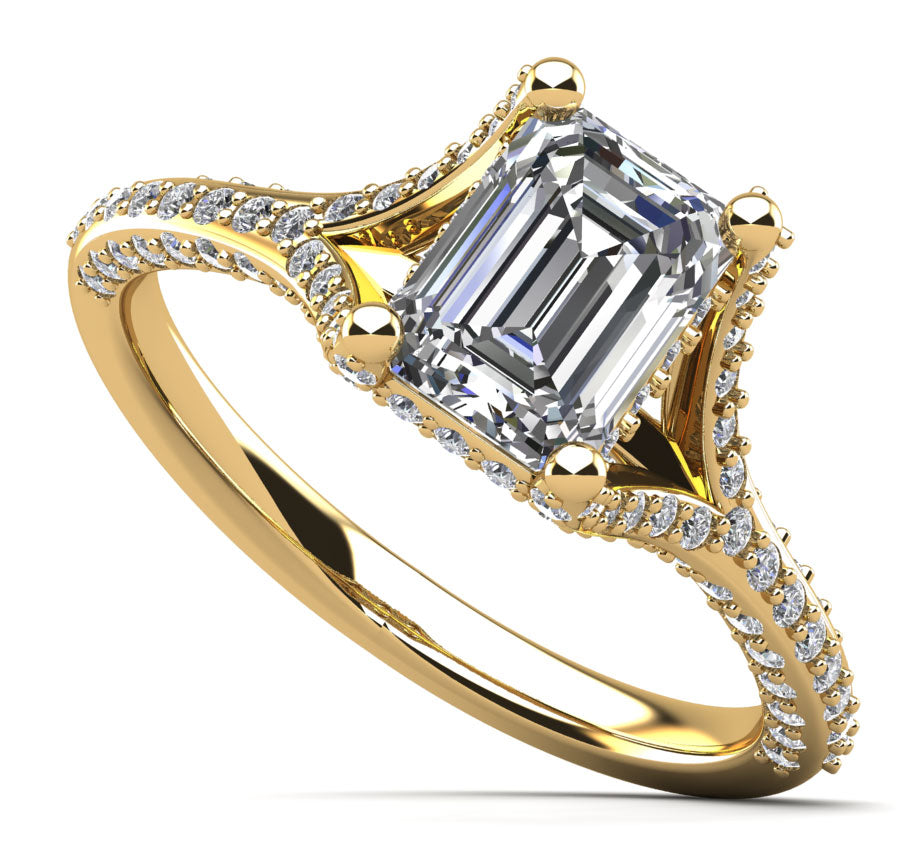 Emerald Cut Brilliance Diamond Engagement Ring Lab-Grown Diamond  with 1.75 ct. (1.00 ct. center diamond)