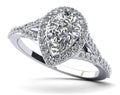 Pear Shape Halo Diamond Engagement Ring Lab-Grown Diamond  with 2.48 ct. (2.00 ct. center diamond)