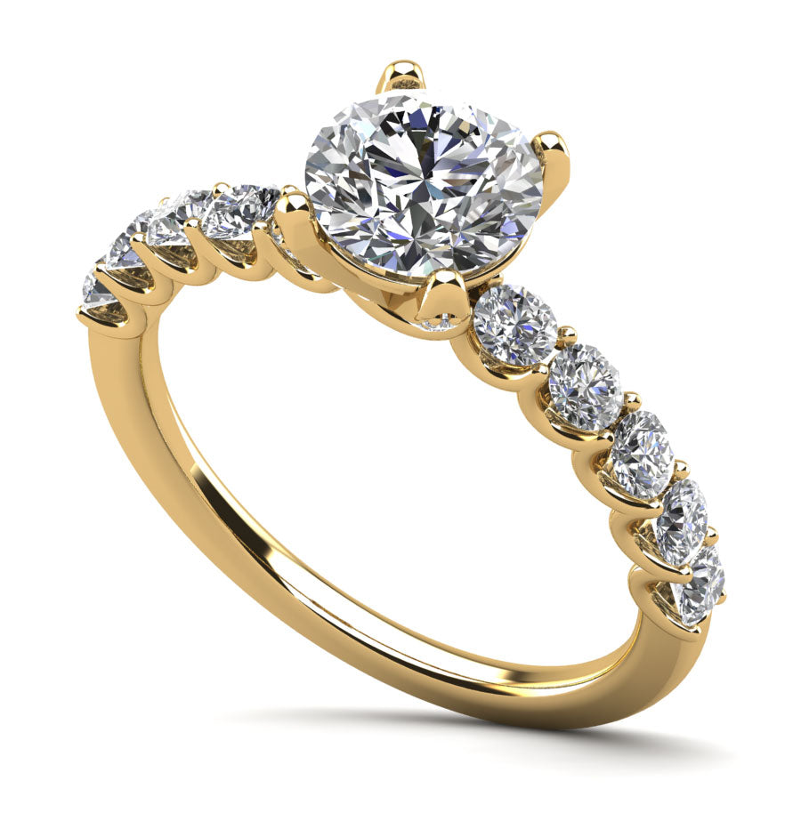 Sparkle Brilliant Round Diamond Engagement Ring Lab-Grown Diamond  with 2.70 ct. (2.00 ct. center diamond)