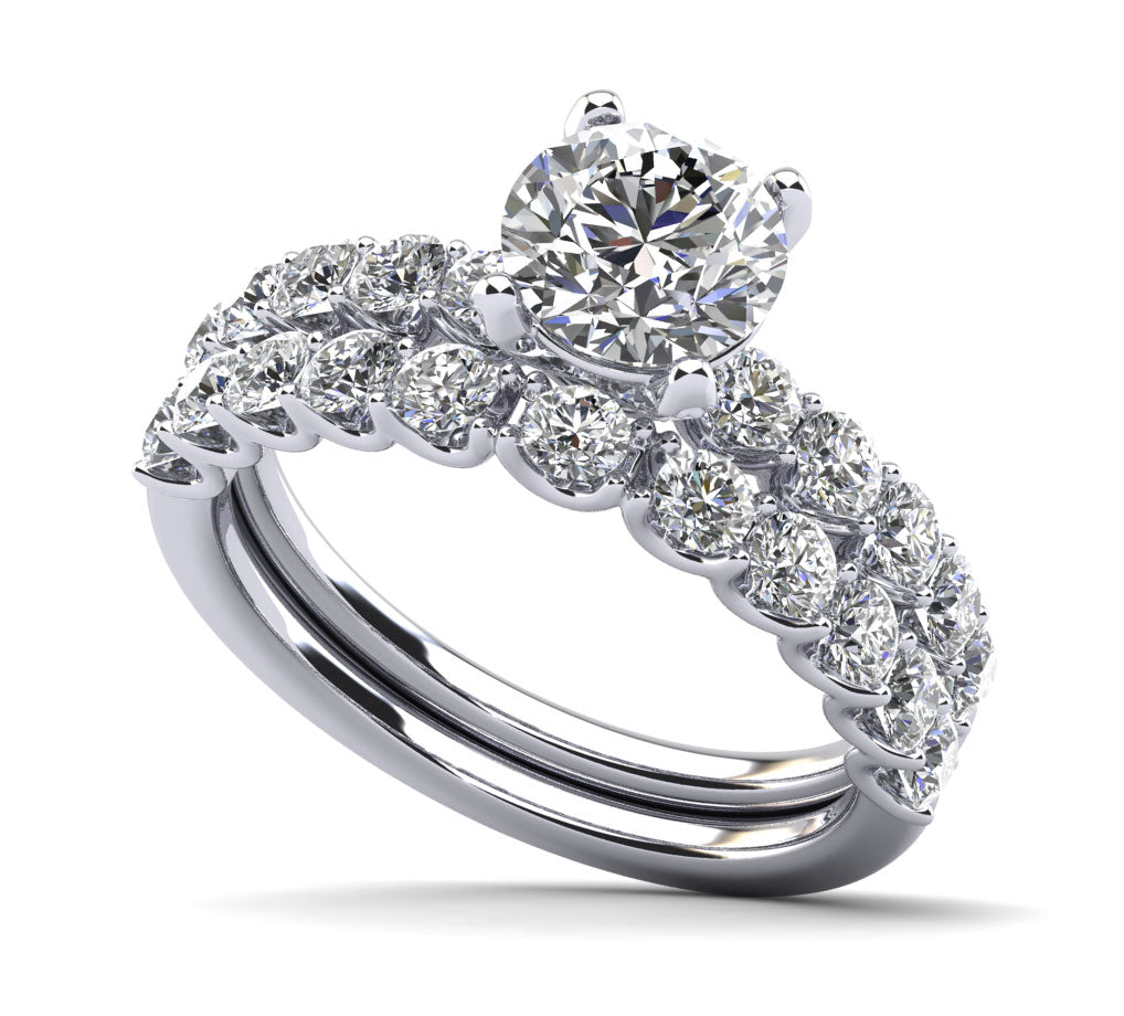 Sparkle Brilliant Round Diamond Bridal Set Lab-Grown Diamond  with 2.84 ct. (1.50 ct. center diamond)