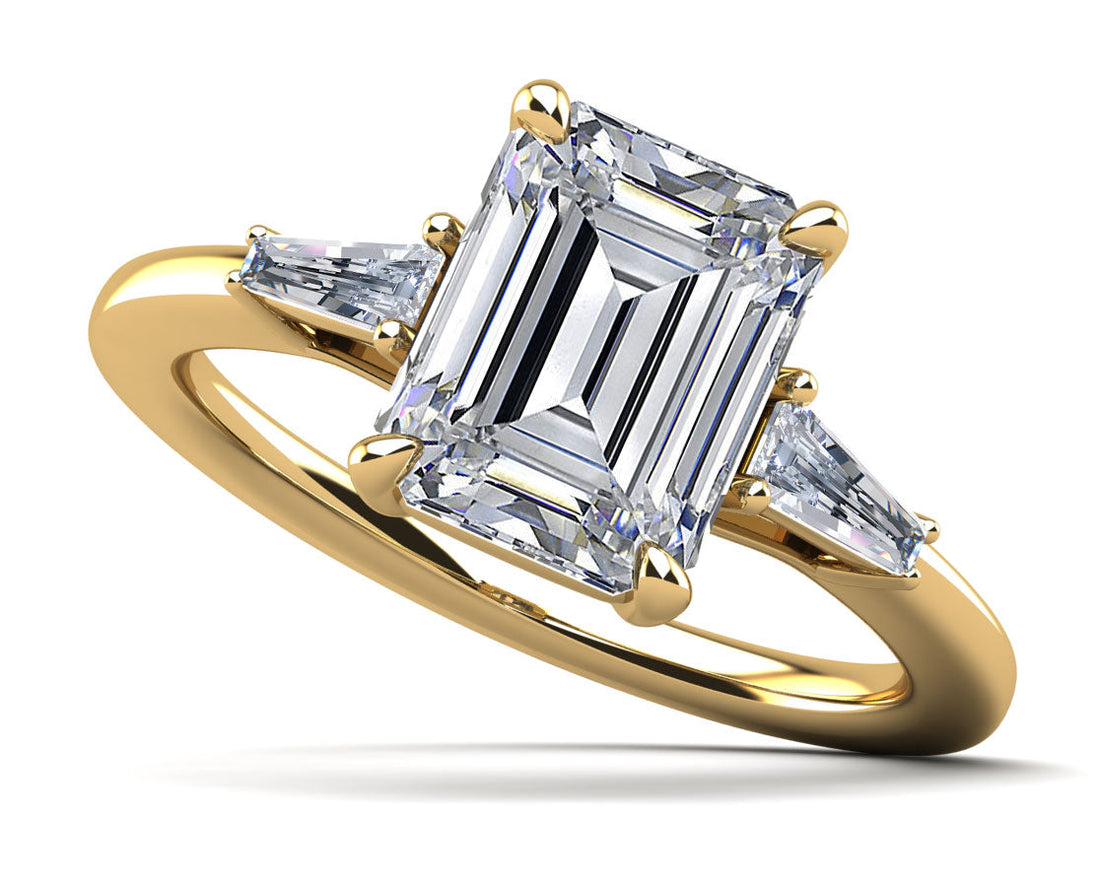 Brilliant Emerald Cut And Baguette Ring Diamond  with 4.95 ct. (4.25 ct. center diamond)