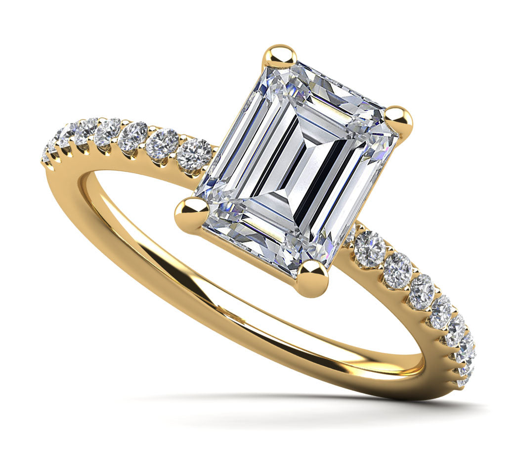 Enchanting Emerald Cut Diamond Engagement Ring Lab-Grown Diamond  with 2.27 ct. (2.00 ct. center diamond)