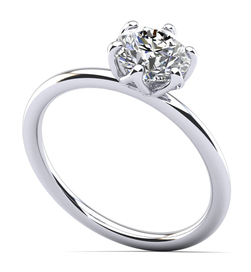 Solitaire Flower Diamond Engagement Ring Lab-Grown Diamond  with 1.50 ct.(finished) 7.4mm