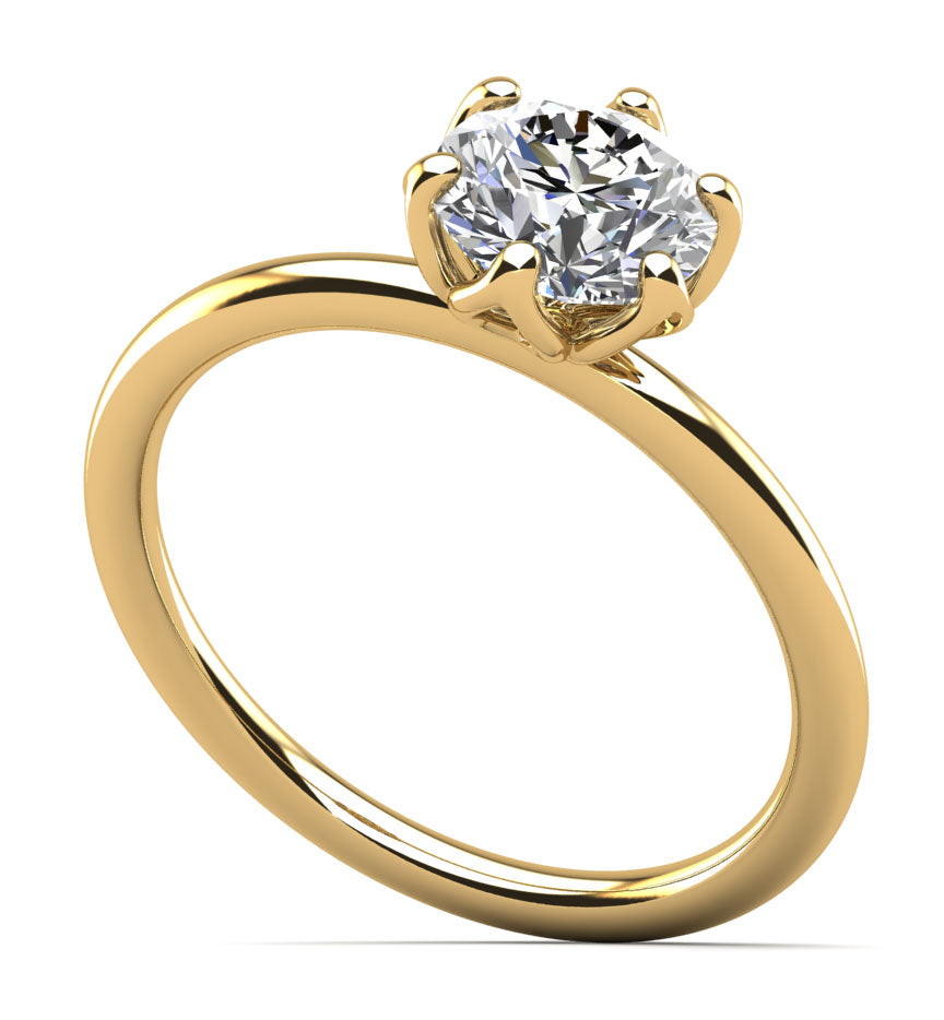 Solitaire Flower Diamond Engagement Ring Lab-Grown Diamond  with 0.50 ct.(finished) 5mm